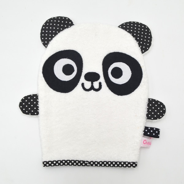 Gant de toilette en forme de panda- idée cadeau de naissance