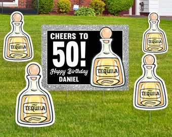 40th 50th 60th Birthday Yard Card Sign, Wine Theme Custom Lawn Sign