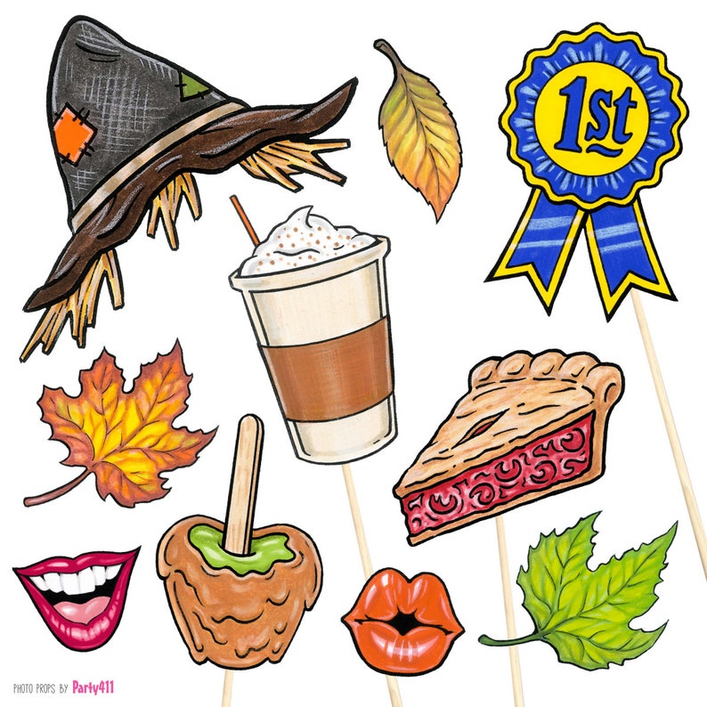 20 Fall Festival Autumn Party Photo Booth Props Instant - Etsy