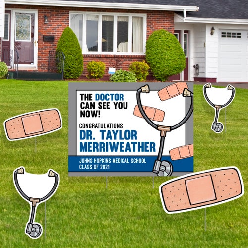 Medical School Grad Yard Sign and Outdoor Lawn Decorations Etsy