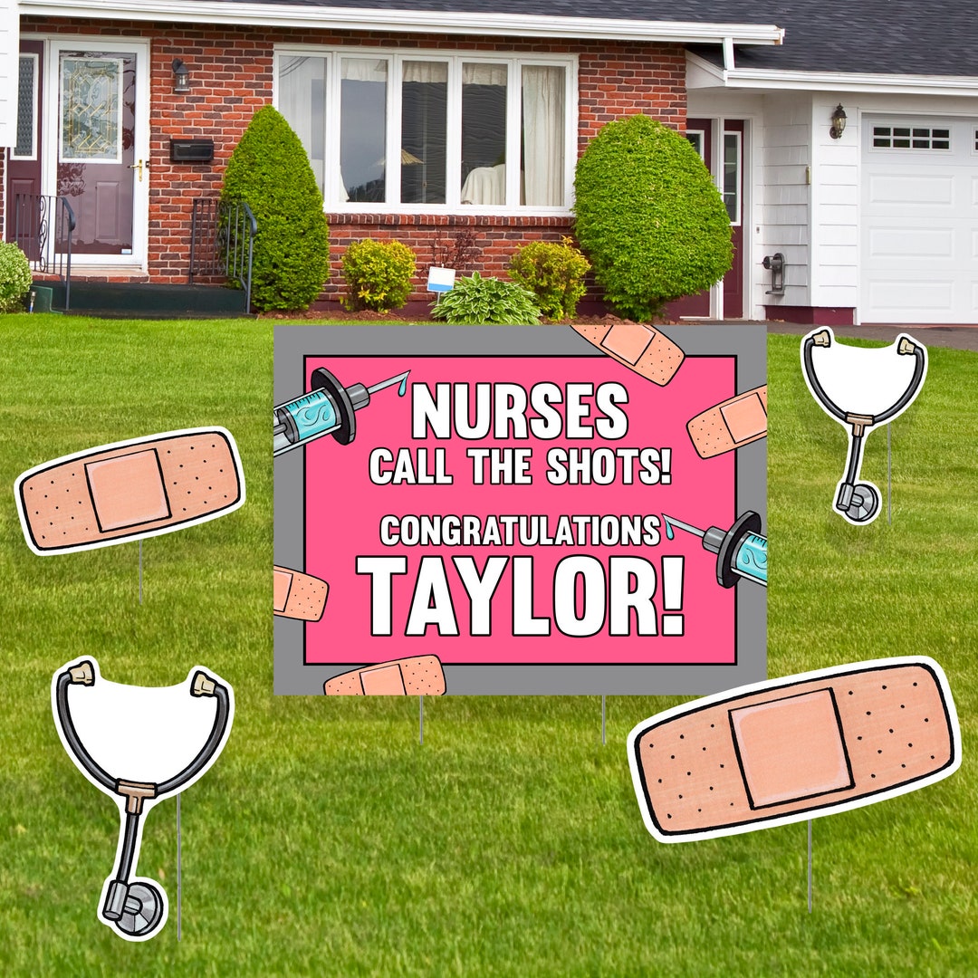 Nursing School Graduation Lawn Sign, Nurse Grad Yard Card Etsy