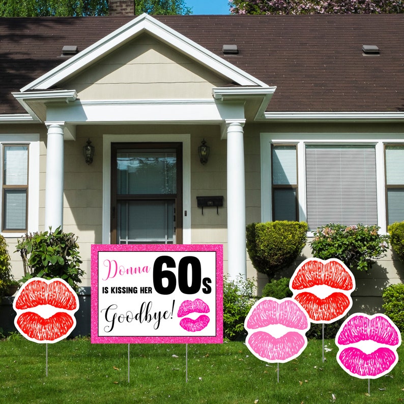 40th Birthday Yard Lawn Sign Customize With Your Wording Red Etsy
