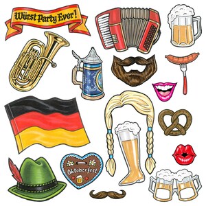 18 Oktoberfest Party Photo Booth Props Instant Download Free Photo ...