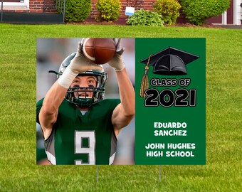 Graduation Photo Yard Card Sign, Choisissez la couleur - 2023 Graduation Lawn Sign