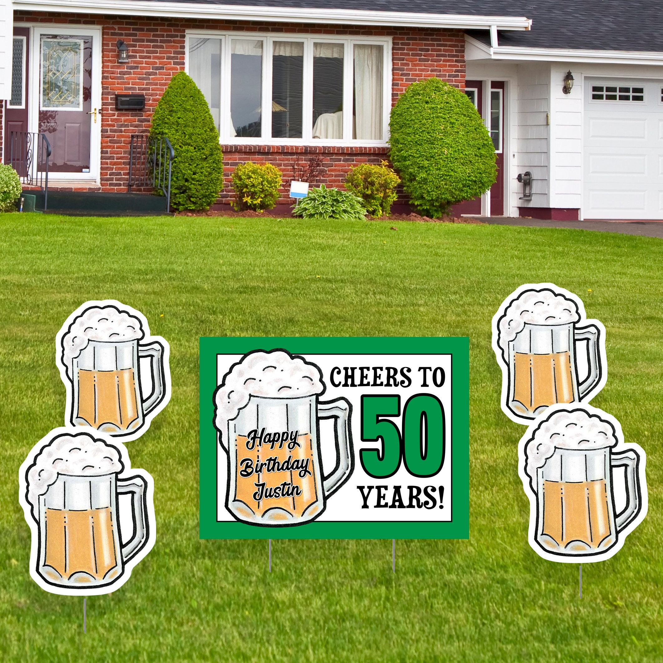 60th Birthday Yard Sign Custom Lawn Signs Beer Guy Theme Etsy UK