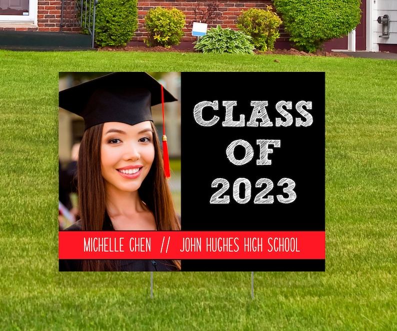 Graduation Yard Card Sign, Choose your color 2023 Graduation Lawn Sign image 1