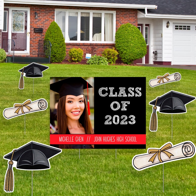 Graduation Yard Card Sign, Choose your color 2023 Graduation Lawn Sign image 6