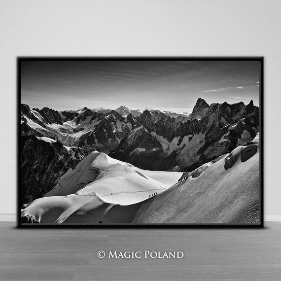 Printable Mont Blanc Photography Black And White Wall Art Etsy