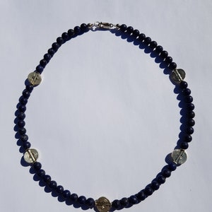 Lapis-Lazuli, matt, Kette, Halskette, Silber Bild 7