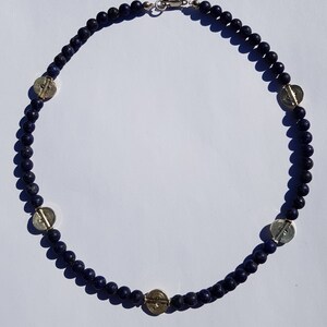Lapis-Lazuli, matt, Kette, Halskette, Silber Bild 6