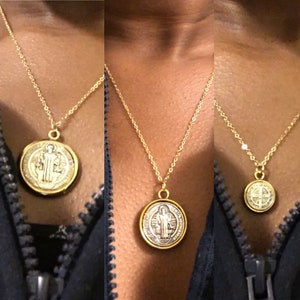 16K Gold Saint Benedict Medal Necklace