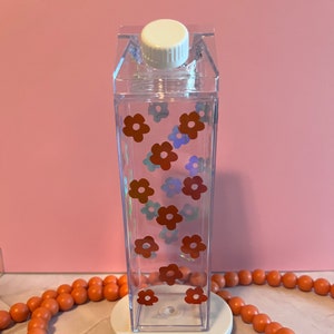 Orange Chrome 15oz milk carton water bottle