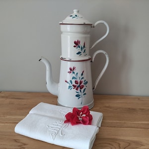 Antique coffee maker / enamelled antique coffee maker / vintage coffee maker / vintage vintage / french vintage / french enamel coffee pot
