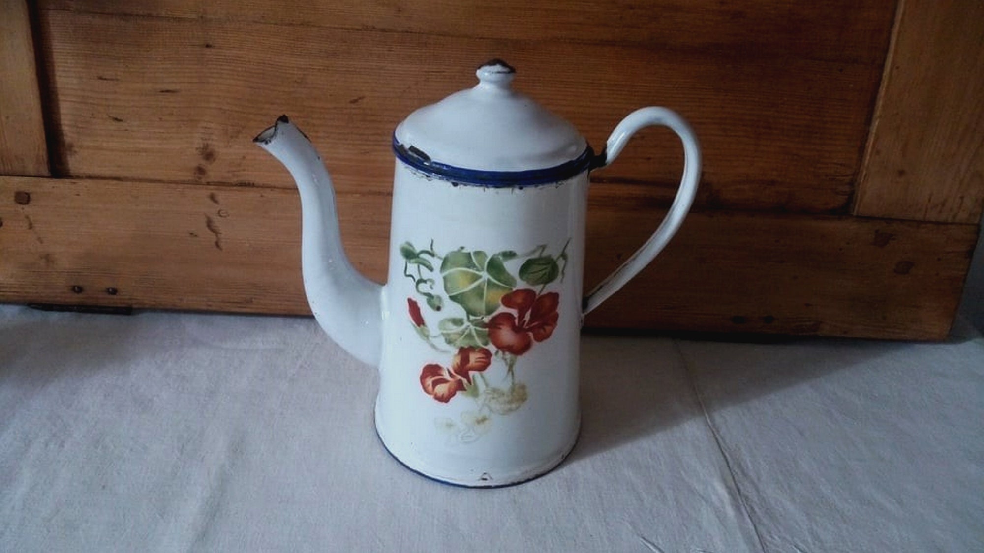 Cafetière Ancienne/Cafetière Émaillée Vintage Français Enamel French Coffee Pot