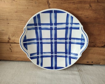 Vintage pie dish or cakes / Badonviller checkered dish / vintage French crockery from the 1950s / vintage French earthenware dish