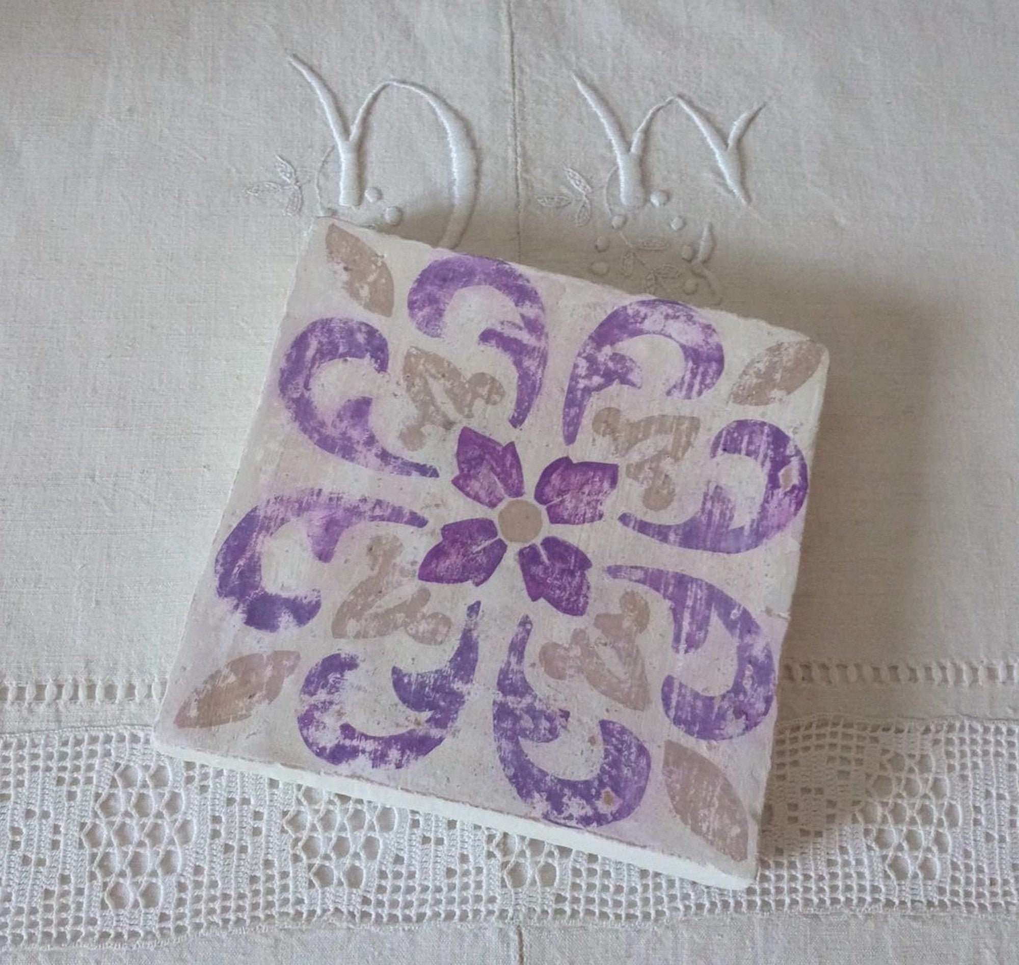 Dessous de Bouteille/Esprit Carreaux Ciment Anciens Déco Carreau Ciment