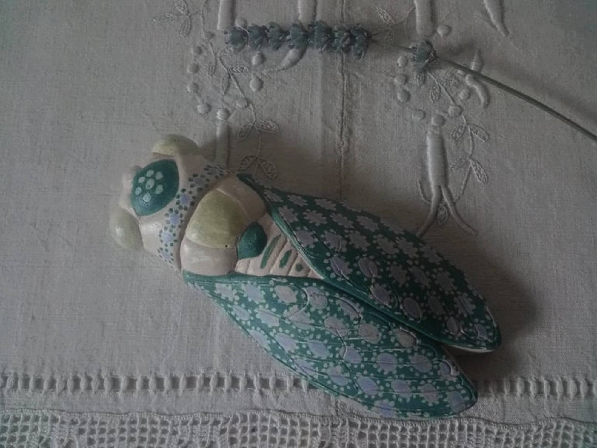 Cigale de Provence/Cigale Peinte à La Main Décorative