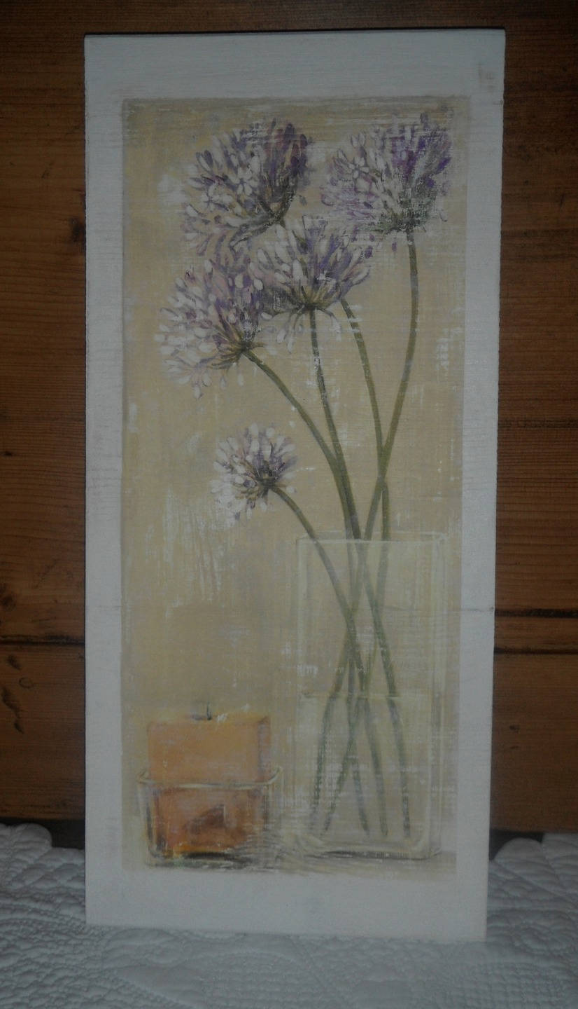 Impression sur Bois Agapanthes/Cadre Style Campagne et Shabby Chic