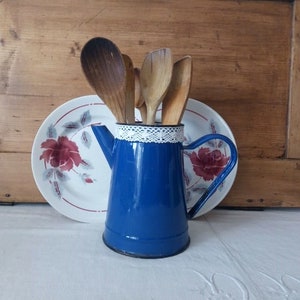 Old coffee maker / old enamelled coffee maker / vintage coffee maker / vintage French / enamel French coffee pot