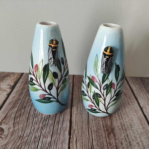 Set of 2 vintage Provencal vases in glazed terracotta / vintage Provencal pottery / vintage Provencal object