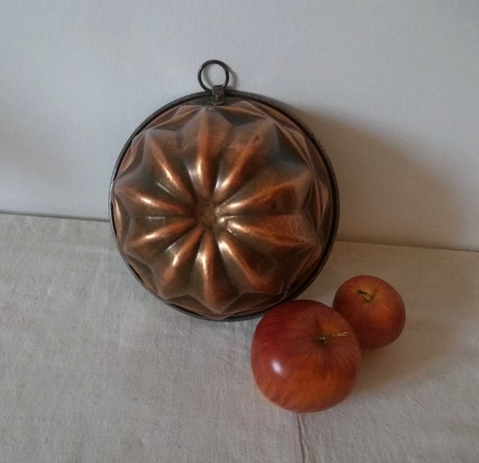 Moule à Kouglof Ancien/Moule Gâteau Vintage en Cuivre Étamé France Vintage