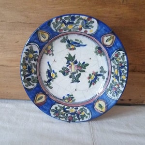 Vintage decorative plate / antique earthenware plate / early twentieth century plate / vintage crockery / vintage france