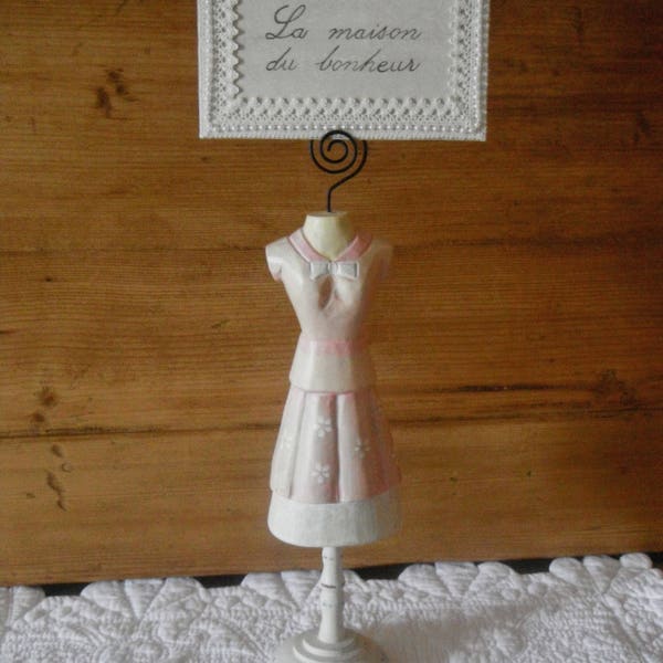 Porte photo en bois patiné et décoré esprit shabby chic