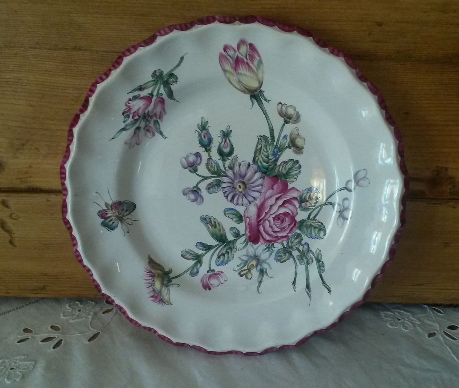 Assiette La Veuve Perrin Fin 18Ème Siècle/Faïence Marseille Assiette Ancienne de Collection