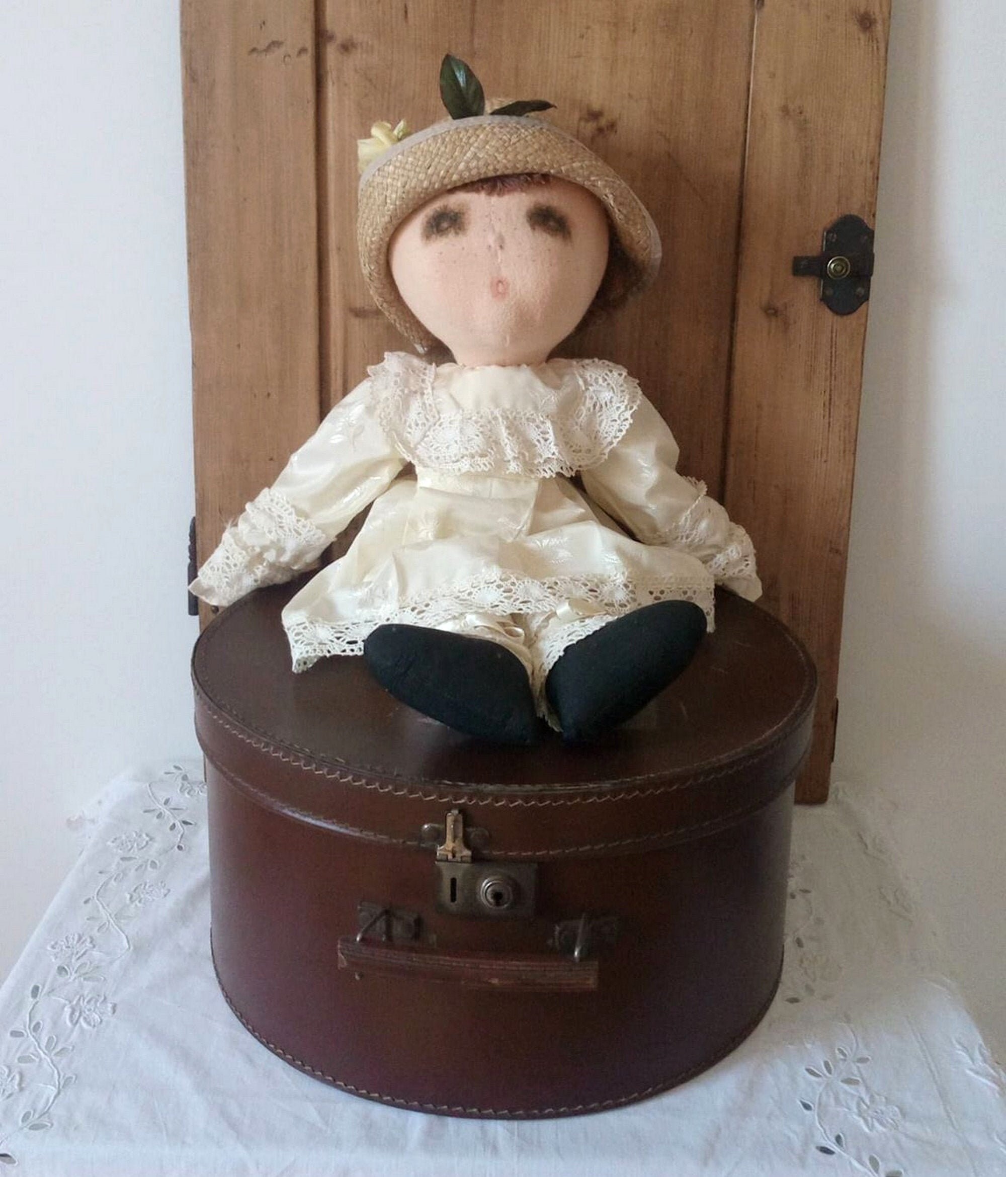 Grande Poupée de Chiffon Vintage Marie d'o/Année 1992 Rétro Jouet Ancien Signée