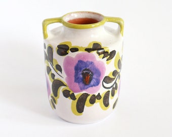 Mid Century Modern Marei vase 9301 | purple and lime floral pattern