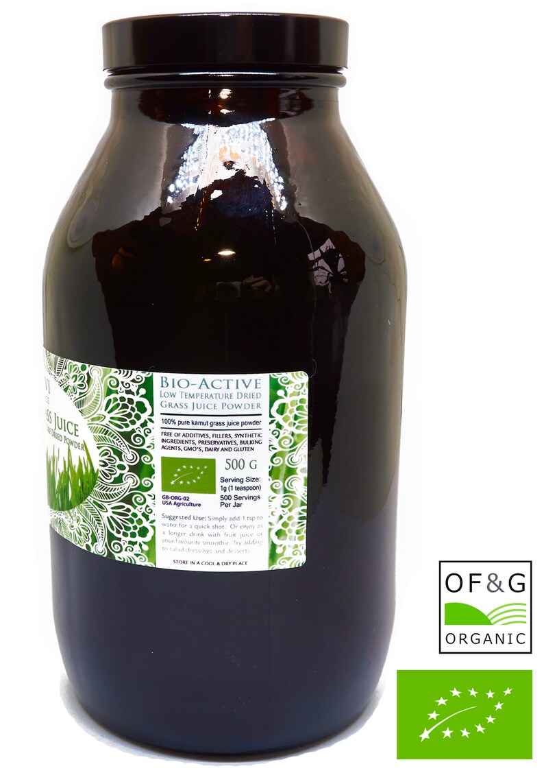 Organic Raw Kamut wheat Grass JUICE Powder Premium Grade & Organic