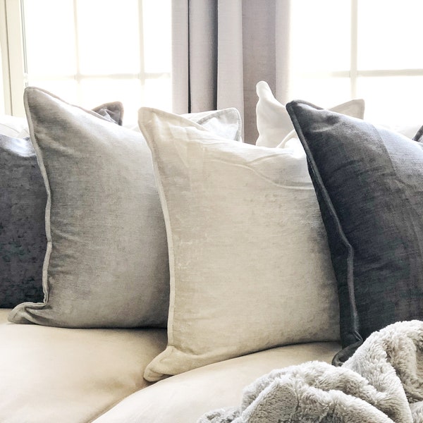 Silver Throw Pillow Etsy