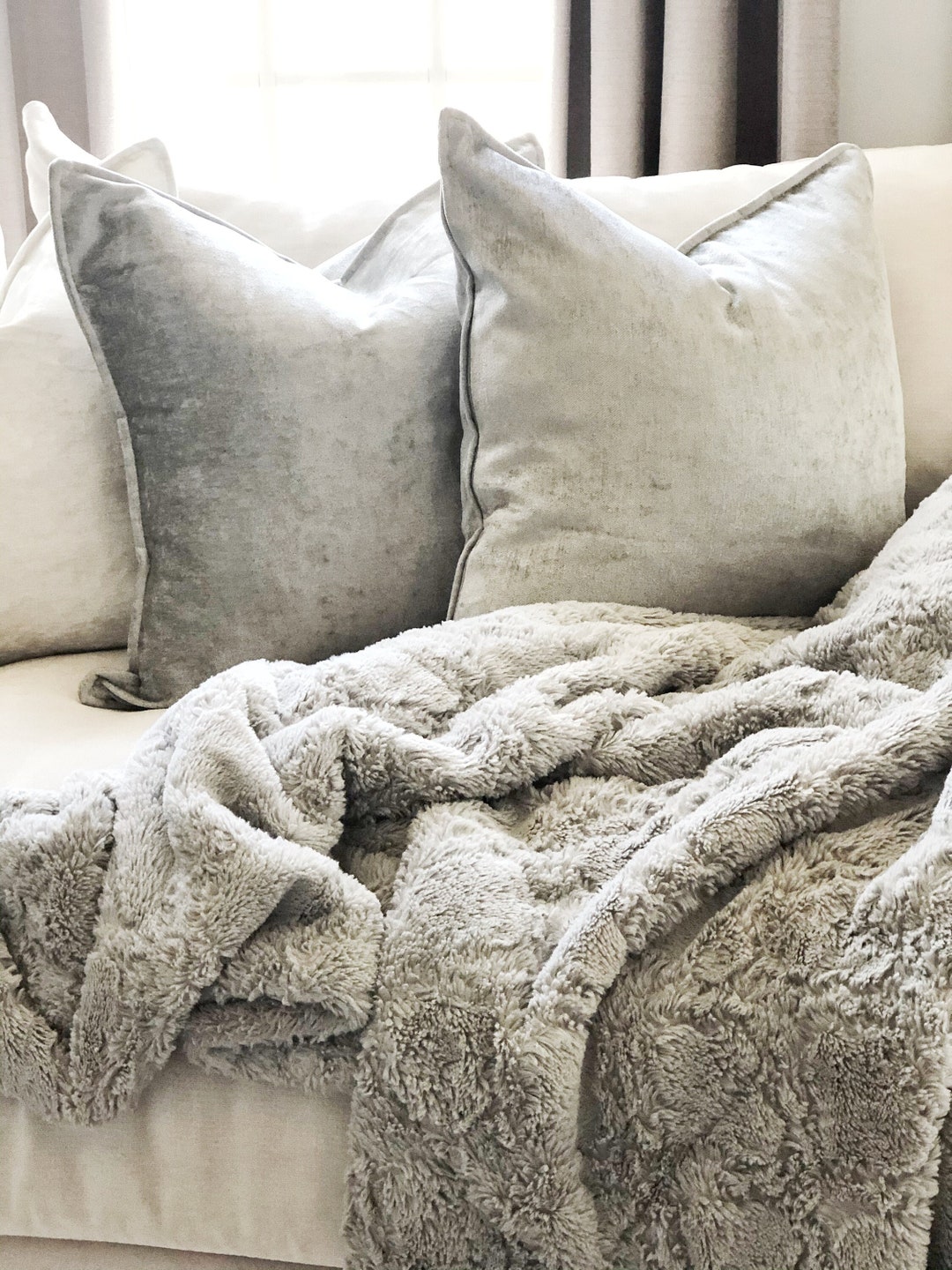 18 X 18 Decorative Crushed Velvet Throw Pillow Cover Etsy