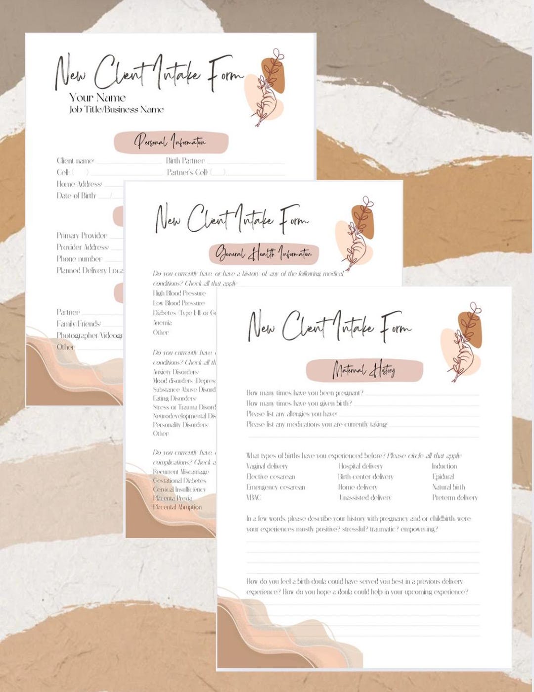 Birth Doula Intake Forms - Etsy