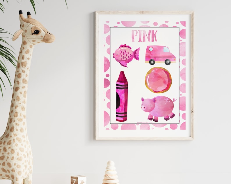 Watercolor Preschool Printables Colors Classroom Posters, Kindergarten Homeschool Decor, Printable Educational Wall Art, PreK Learning image 2