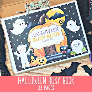 Halloween Busy Buch druckbar, Kinder Homeschool Lernmappe, Kleinkind gruseliges ruhiges Buch, Halloween druckbares Buch, Halloween-Aktivität