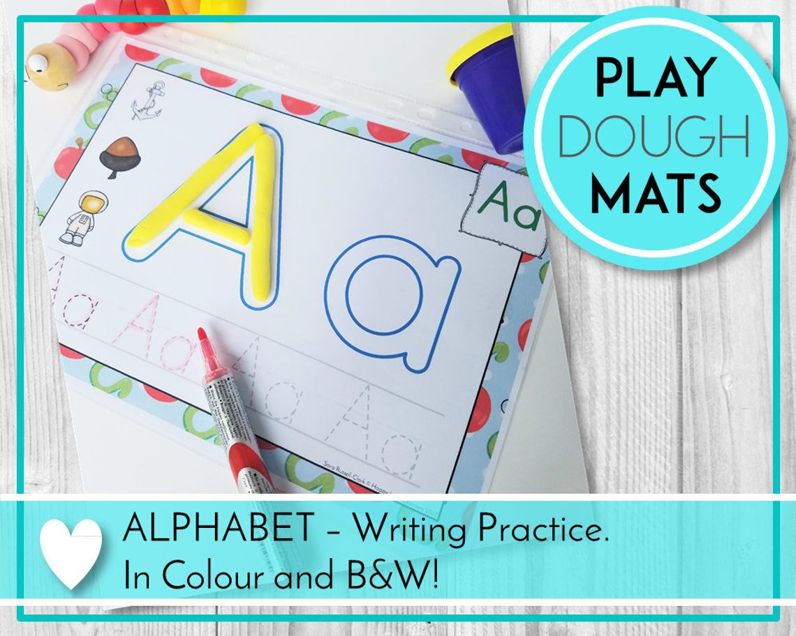 Alphabet Play Dough Mats Play Doh Writing ABC Printables | Etsy