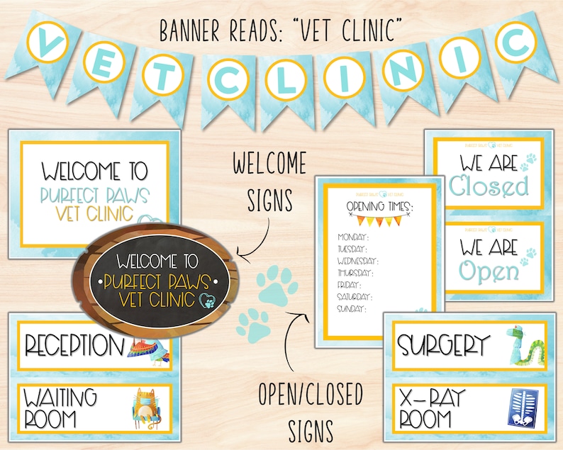 Vet Clinic Dramatic Play, Pretend Play Printable, Pet Play, Animal X Rays Pretend Play Set, Imaginative Play Animal Hospital zdjęcie 2