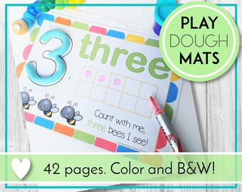 Numbers 1 - 20 Play Doh Mats, Printable Numbers Worksheets, Preschool & Kindergarten Learning, Counting Classroom Resource, Kids Activities