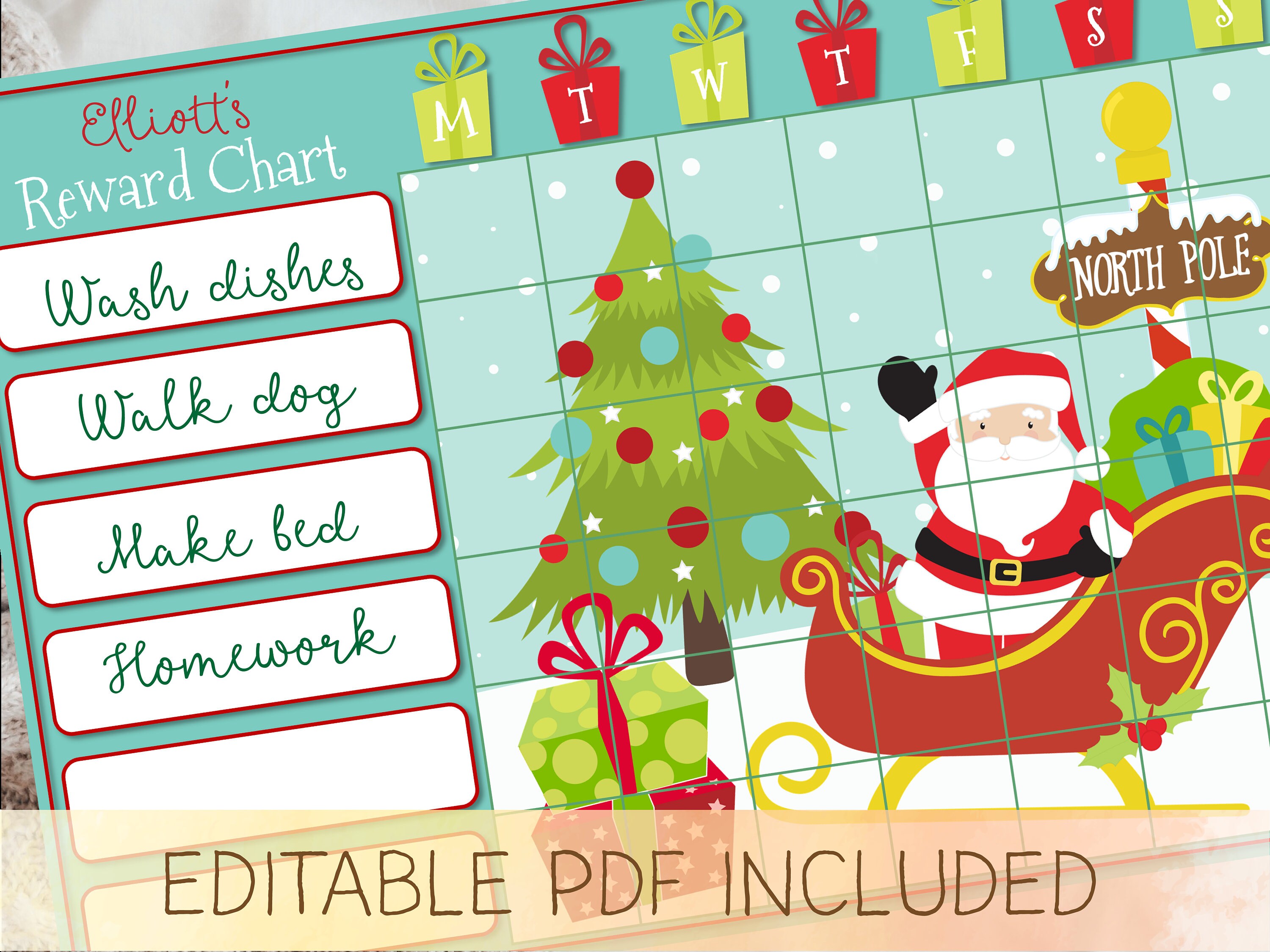 Winter Chore Chart | Toddler Reward Chart | Kids Routine Responsibility ...
