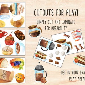 Coffee Shop Dramatic Play, Printable Pretend Play Set, Cafe Role Play ...