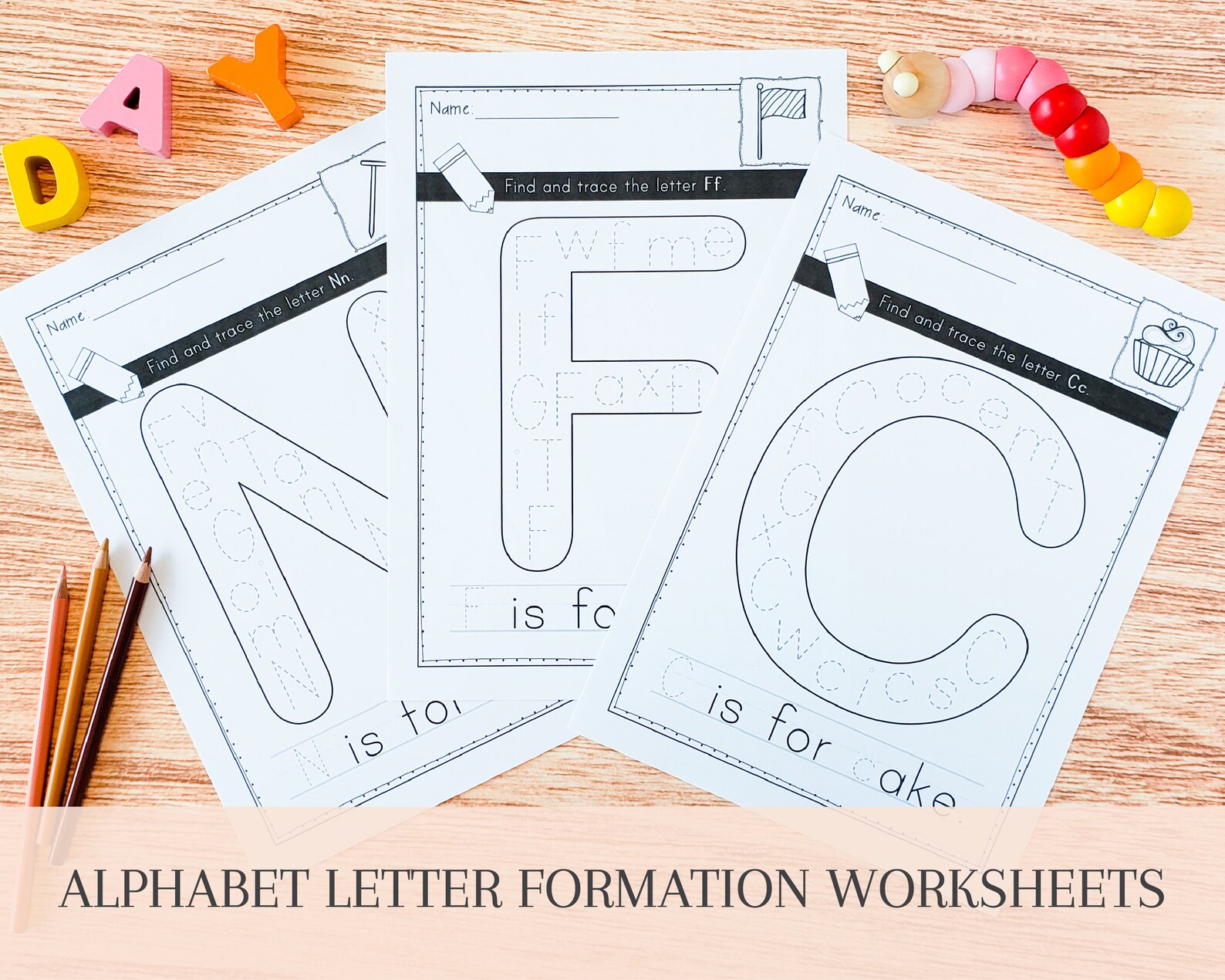 Alphabet Letter Search Tracing Preschool Printables Worksheet, ABC Handwriting Practice, Pre-k ...