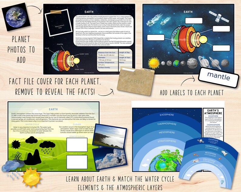 Printable Space Busy Book Activity Binder, Printable Solar System Quiet Book, Montessori Homeschool Learning, Preschool Classroom Resources image 4