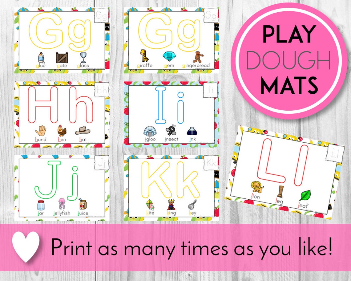 Alphabet Play Dough Mats Play Doh ABC Printables Preschool | Etsy