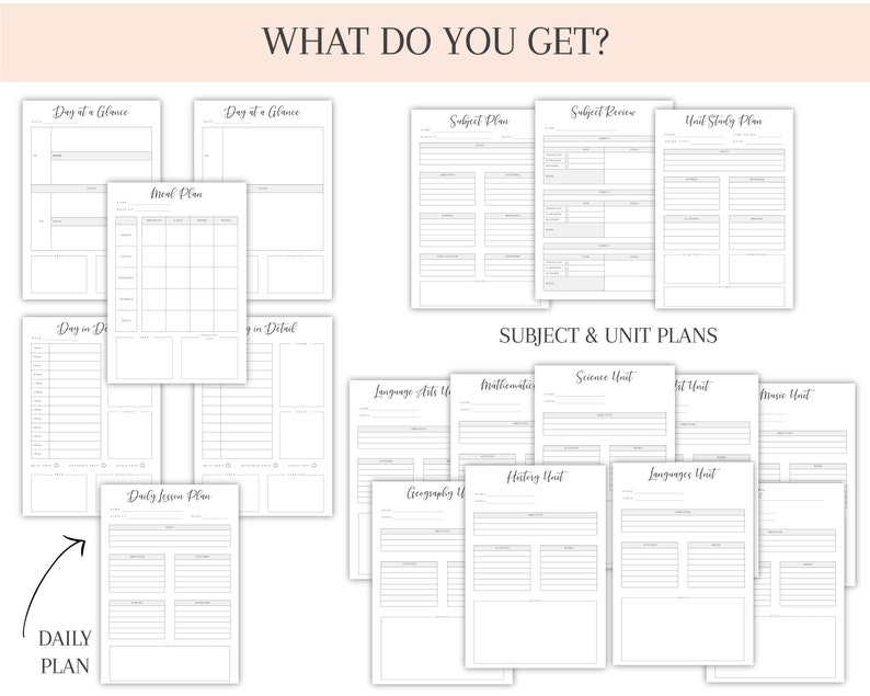 Printable Homeschool Planner, Downloadable Homeschool Organiser, Academic Lesson Planner, Happy Planner Inserts, Classic Style & Theme