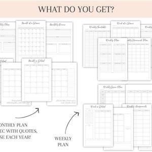 Printable Homeschool Planner, Downloadable Homeschool Organiser, Academic Lesson Planner, Happy Planner Inserts, Classic Style & Theme, What Do You Get