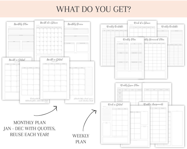 Printable Homeschool Planner, Downloadable Homeschool Organiser, Academic Lesson Planner, Happy Planner Inserts, Classic Style & Theme, What Do You Get