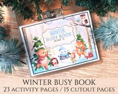 Winter Busy Book Printable, Homeschool Busy Book For Kids, Seasons Quiet Book For Kids, Busy Binder, Winter Animal Printable Busy Book