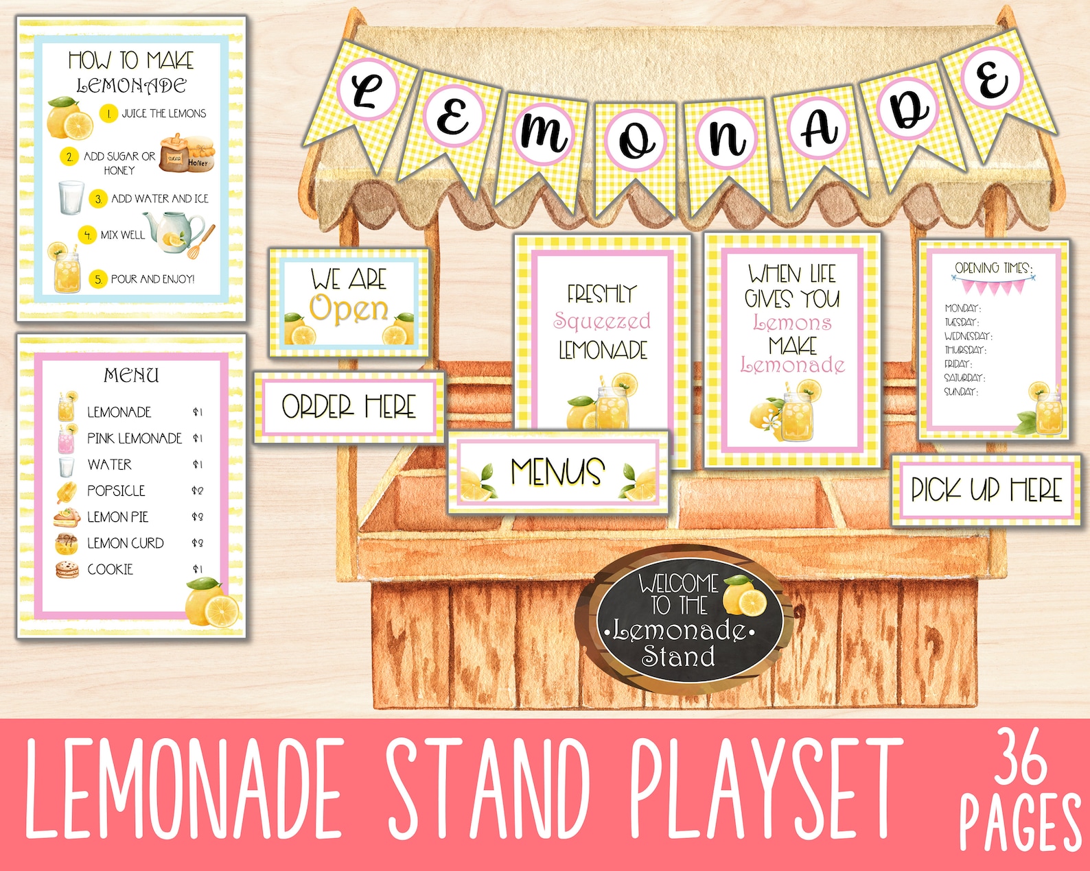 Lemonade Stand Dramatic Play Printable Summer Pretend Play Etsy