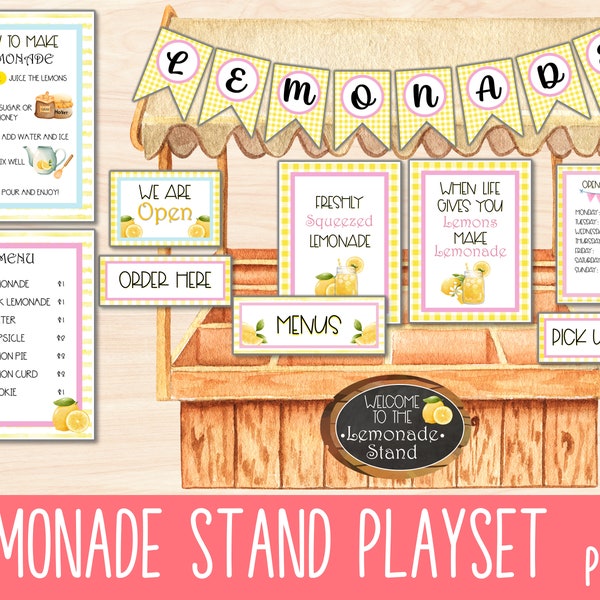 Lemonade Stand Dramatic Play Printable, Summer Pretend Play, Imaginative Play, Homeschool Activities, Preschool Activities, Instant Download